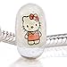 Everbling Glow in the Dark Cool Hello Kitty Murano Glass Bead 925 Sterling Silver Solid Core Charm Fits European Charm Bracelet