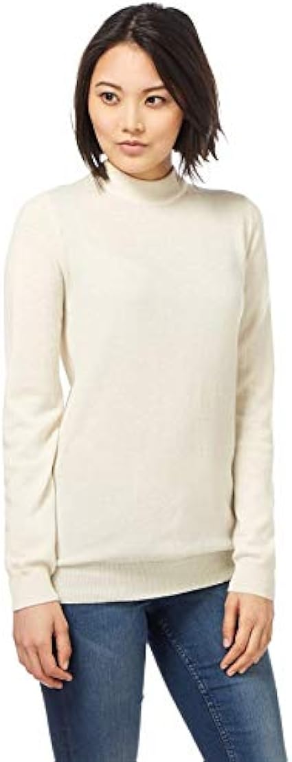 Woolovers Womens Cashmere Merino Turtle Neck Fine Knit Roll Neck Long Sleeve Sweater Top Knitted 