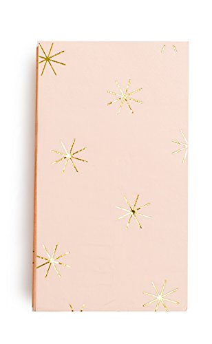 Sugar & Cloth Rectangle Paper Dinner Napkins, Peach with Gold Starbursts, 32 Count