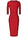 MUXXN Women's Elegant 3/4 Sleeve Slim Office Pencil Dress