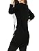 Allegra K Women's Long Sleeves Skull Stars Loose Tunic Shirt Black XS (US 2)