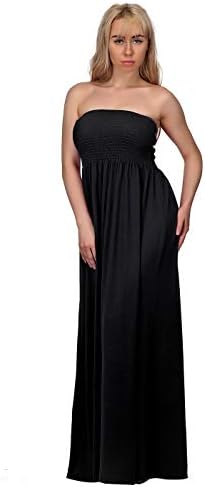 HDE Women's Strapless Maxi Dress Plus 