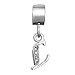 CharmSStory Alphabet Beads L Letter Spacer Beads Dangle Clear Synthetic Crystal Charm for Bracelets