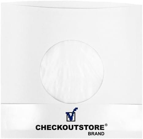 CheckOutStore 25 Paper Record Inner Sleeves Polylined with Hole for 7" Vinyl 45 RPM