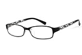 EyeBuyExpress Rectangle Black Reading Glasses Magnification Strength 4