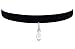 Cute Womens Necklace Choker Black Velvet Vintage Collar Necklace with Pink Opal Water-Drop for Girls Kids Teen (White)