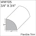 Flexible Moulding - Stain Grade - Oak Grain - Flexible Quarter Round Moulding - WM105-3/4