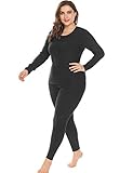 IN’VOLAND Women’s Plus Size Thermal Underwear Fleece Lined Long Johns Set Winter Top&Pants Pajama