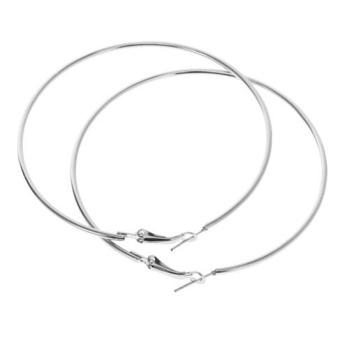 generic silver stylish hoop and loop earrings for women