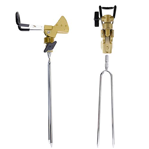 2x Einstellbare Abnehmbare Metall Angelstütze Stents Stipprutenhalter Halterung Angelzubehör Bodenausrüstung