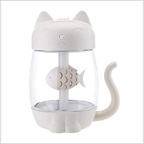 HEFEILING Mini USB Humidifier, Cool Humidifier for Bedroom Baby Kid Car, Personal Small Humidifier with 350 ml Water Tank and 7-Color Night Light,White