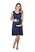 Baby Be Mine Women's 3-in-1 Labor/Delivery/Nursing Nightgown, Navy Blue (Large-X-Large)