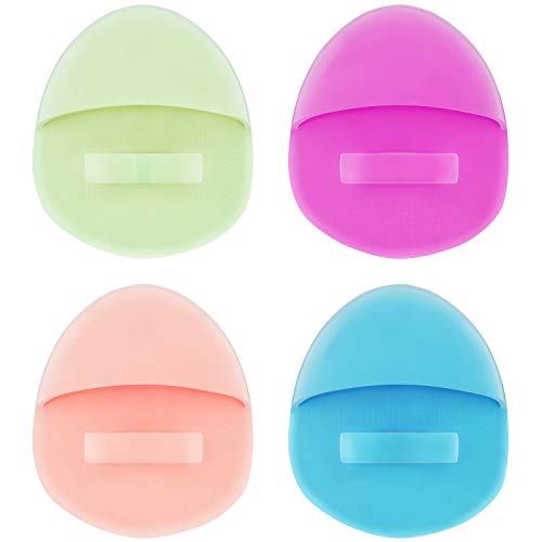 4 Pack Soft Silicone Face Brush Skin Cleansing Brush - Facial Cleansing Pad Manual Facial Cleansing Brush, Deep Cleaning Brush for Sensitive Skin, Silicone Face Cleanser and Massager Brush