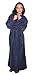 Arus Womens Pacific Long Style Full Length Robe Hooded Turkish Cotton Navy Marine Large