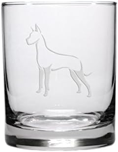 Great Dane Etched Whisky Glass