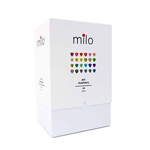 MILO 24 Art Marker Set Dual Tip Artist Markers | Brush Tip and Chisel Tip | Alcohol Based Coloring Markers | includes Marker Storage Box - Thumbnail 5