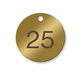 Numbered Solid Brass Valve Tags - Pack of 25 (1-25)