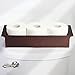 mDesign Deep Bamboo Storage Organizer Tray Bin with Handles, Multipurpose; Use on Bathroom Vanity, Countertop, Toilet Tank - Stackable, 16