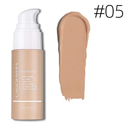 Langmanni Makeup Foundation Liquid Natural Concealer Brighten Skin Color Waterproof Sweatproof cosmetic Concealer (#05 Sand) - Thumbnail 7
