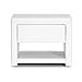 Baxton Studio Massey Upholstered Modern Nightstand, 13.75 in x 19.5 in x 16 in, White