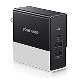 POWERADD 57W USB C Wall Charger with One Power Delivery 45W Port and 12W Ports, Foldable Fast Charger for MacBook, Pixel 3/2, Nintendo Switch, Samsung S10+/S10e, iPhone Xs/XR, iPad and More Devices