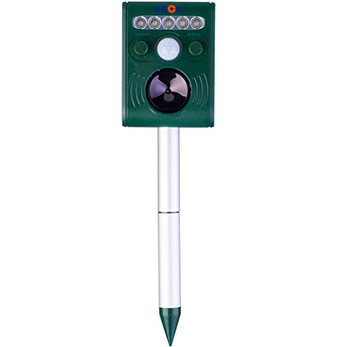 HNCH Outdoor Solar Powered Ultrasonic Animal & Pest Repeller Scare Pest Animals away from Your Garden Yard - Motion Activated [UPGRADED VERSION]