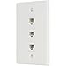 BUYER'S POINT Cat6 Female-to-Female Wall Plate | UL Listed, 3 Ports with an Easy Install Low Voltage Mounting Bracket, Perfect for High Speed Data Connection at Work or Home (White) — 1 Pack