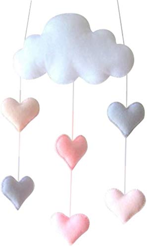 Mobile Hanging Baby Wind Chimes Ceiling Mobile Cloud Hearts Hanging Decoration Garland for Nursery Baby Shower