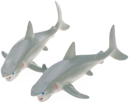 2pcs Marine Animal Model Shark Model Kids Toy w/ Squeeze Horn