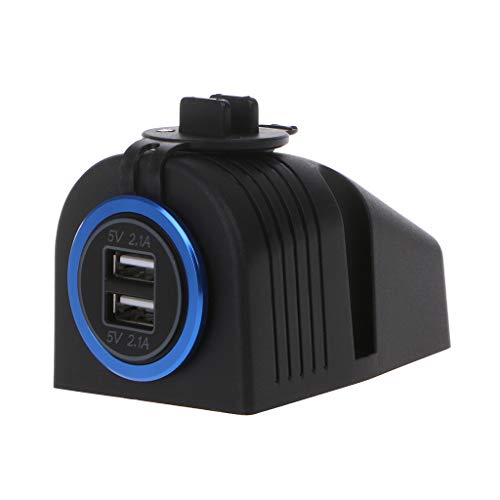 Sixsons Dual USB Car Charger Converter Adapter Fast Charger Socket Car Charger Base Convertor Waterproof Car Charge Electric Plug USB Socket LED Voltmeter for Car Truck Motorcycle Boat ATV