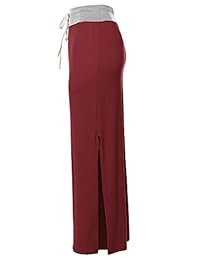 Maxi falda con cordón de cintura alta casual para dama, fabricada en Estados Unidos