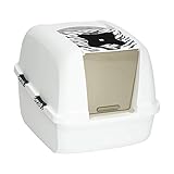 Catit Jumbo Hooded Cat Litter Box, White