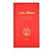 AITIME 180 Pockets Collection Supplies - Coin Holders Book Album for Collectors, Storage Suitable for Coin Diameter Less Than 1.66 Inches (Red)