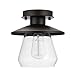 Globe Electric 64846 Nate Light Semi-Flush Mount, Oil Rubbed Bronze with Clear Glass Shade, 8" primary