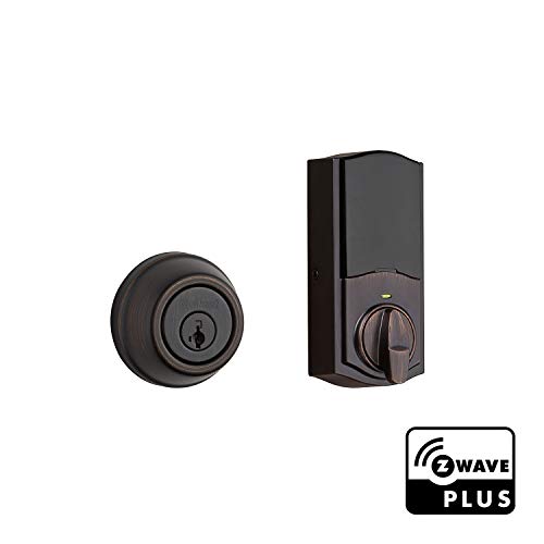 Kwikset-99140-131-Signature-Series-2nd-Gen-Round-Smart-Lock-Featuring-SmartKey-Security-and-Home-Connect-Technology-Traditional-Z-Wave-Plus-Deadbolt-Venetian-Bronze