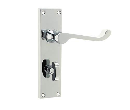 Victorian Scroll Bathroom Door Handles 150 x 40mm Polished Chrome