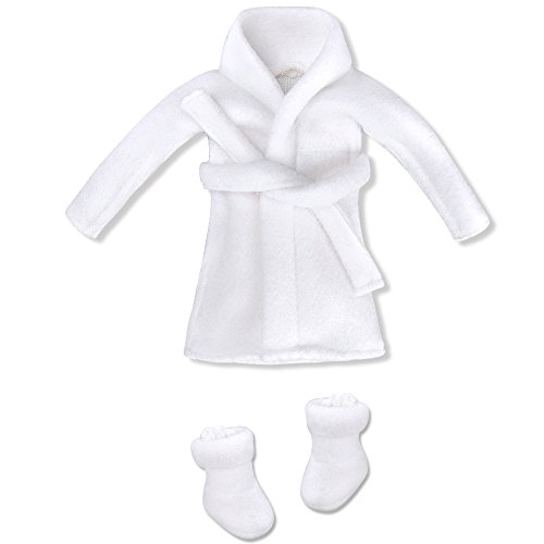 E-TING Santa Clothing Bathrobe Christmas Accessories for elf Doll (White Bathrobe)