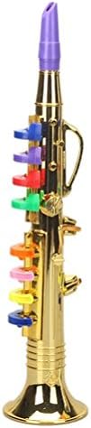 1 pc Simulation Plastic Mini Clarinet Music Learn Educational Gift Decoration Instruments(Gold)