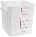 Rubbermaid Commercial Products Plastic Space Saving Square Food Storage Container for Kitchen/Sous Vide/Brining, 8 Quart, Lid Sold Seperately, White (FG9F0600WHT)