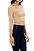 Auliné Collection Womens Trendy Solid Color Basic Scooped Neck and Back Crop Top 3/4 Sleeve Khaki Medium