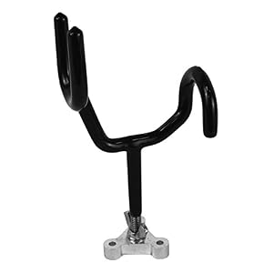 Attwood 5062–3 25-degree Adhérence Acier Tige De Support Avec Base De Fixation Et Tige 10,2 cm, Finition Noire