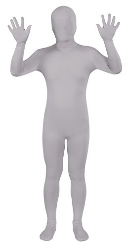 Sheface Spandex Full Bodysuit Zentai Costume (Large, Light Gray)