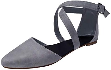 iLPM5 Flat Shoes for Women Pointed Solid Cross Strap Shallow Casual Summer Sandals