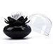 Bloss Cotton Swab Holder Cute Lotus Q-Tips Storage Organizer Bathroom Decorative Organizer, Black