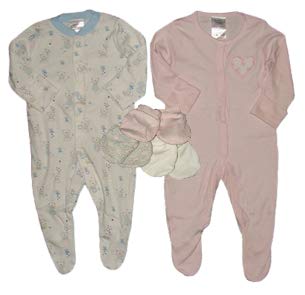 baby sleepsuit with mittens