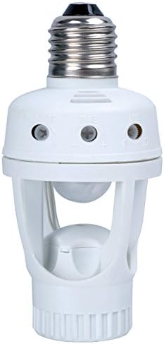 Motion Sensor Light Lamp Holder Bulb Socket - Adjustable Time Delay / Ambient Brightness / Detection Sensitivity
