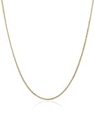 14k Yellow Gold Solid Box Chain Necklace (.50mm), 18