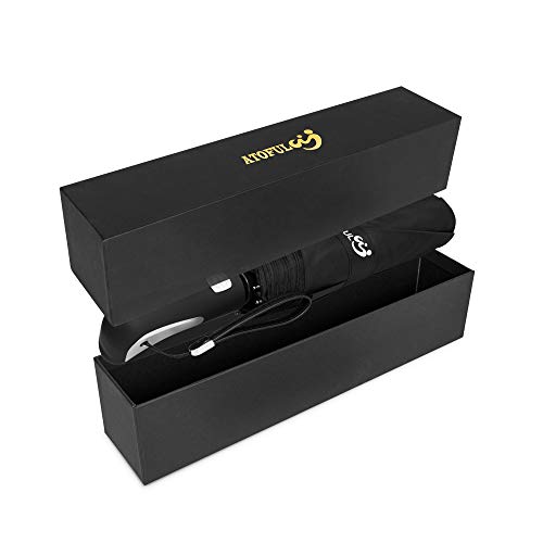 ATOFUL Automatic Travel Umbrella Windproof- Compact Auto Open Close Folding Business Umbrellas with Case, UV 50+ UPF Protection Canopy Gift For Women Men - Thumbnail 5