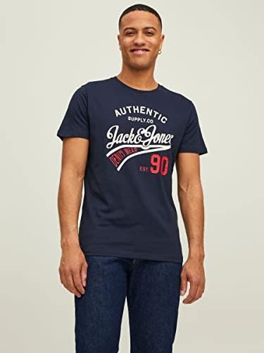 Jjethan Tee SS Crew Neck 3pk MP Noos T-Shirt, Noir/Blanc/Bleu Marine, L Homme