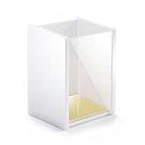 Zodaca [Pure White Design] Pen Pencil Ruler Cup Holder Desktop Stationery Organizer for Office / School / Home, White/Gold
